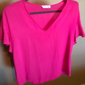 Hot pink shirt!